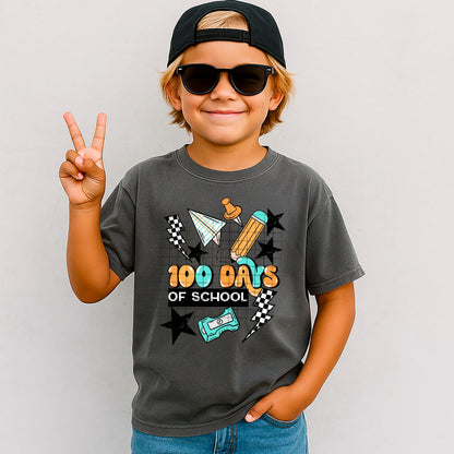 100 Days, School, Checkered, DTF Transfer
