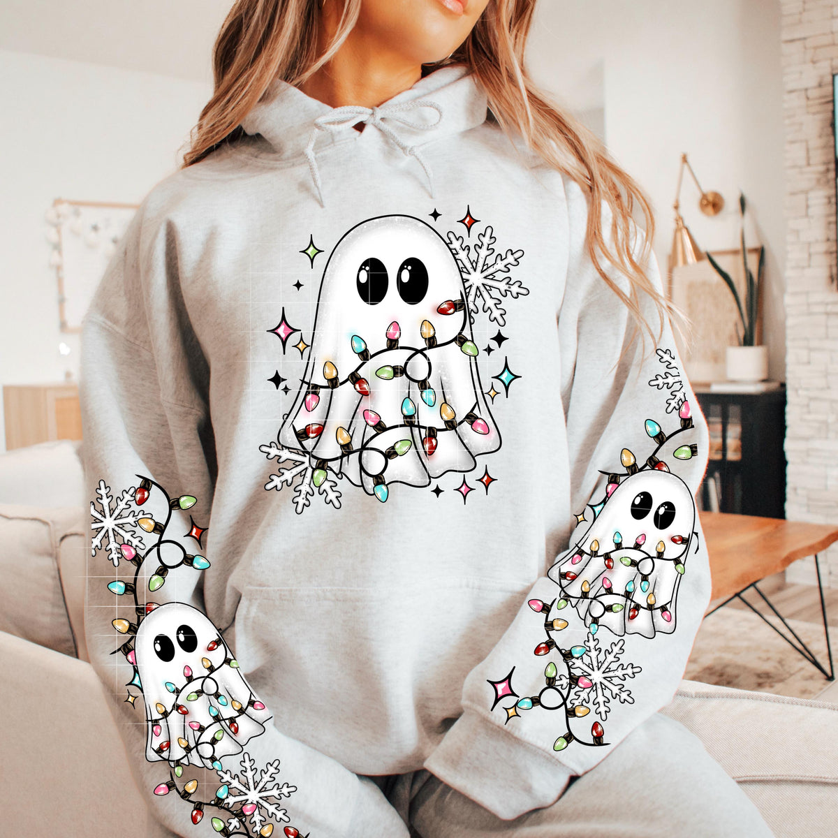 Ghost, Christmas, Lights, DTF Transfer