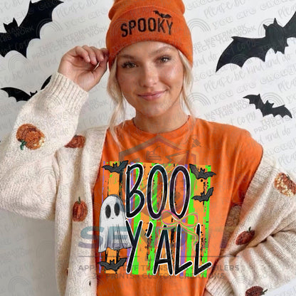 Boo Ya'll, Halloween, Ghost, DTF Transfer