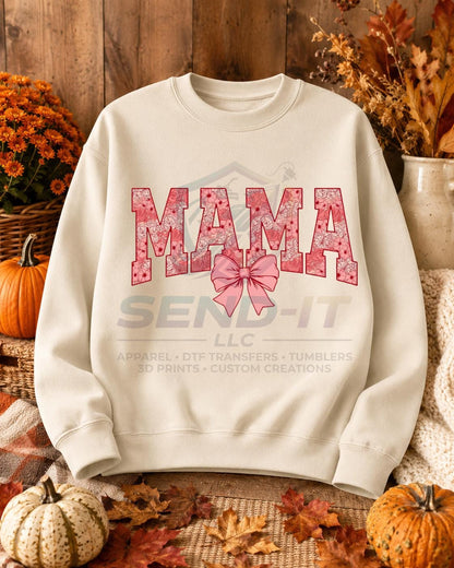 Mama, Pink, Bow, DTF Transfer
