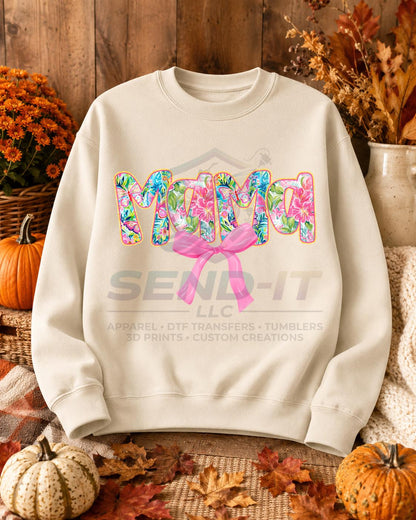 Mama, Spring, Bow, DTF Transfer