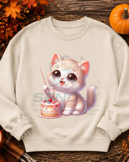 Cat, Cake, DTF Transfer