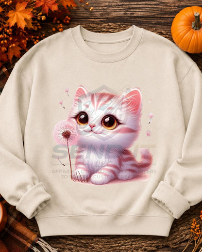 Cat, Dandelion, DTF Transfer