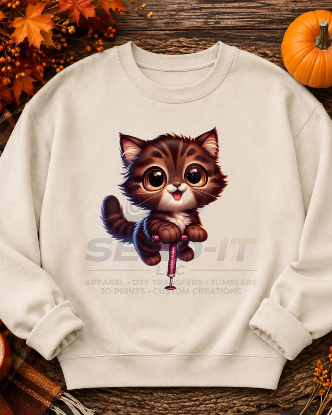 Cat, Pogo, DTF Transfer