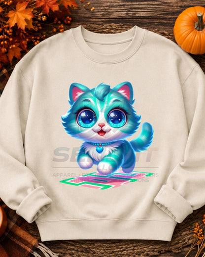 Cat, Running, DTF Transfer