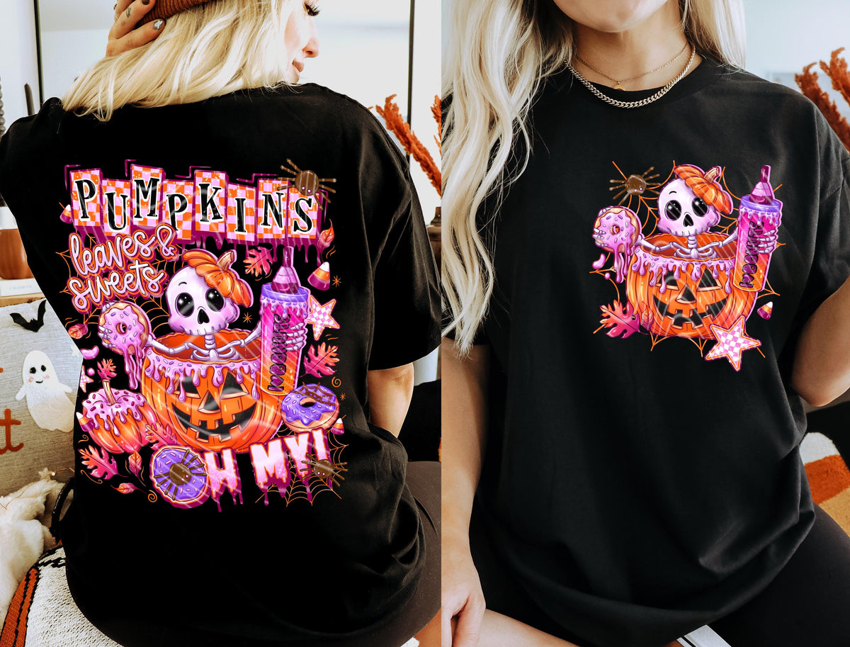 Pumpkins, Leaves, Sweets, Halloween, DTF Transfer