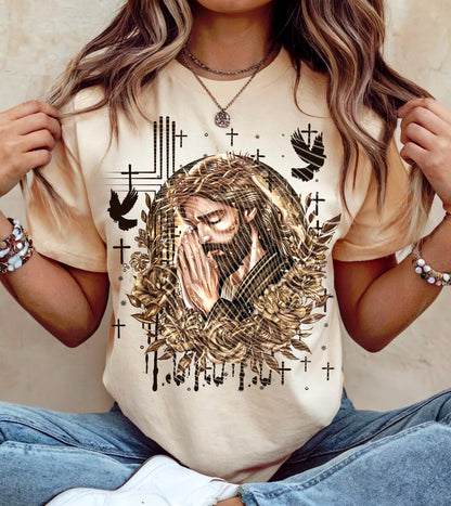 Praying, Jesus, DTF Transfer