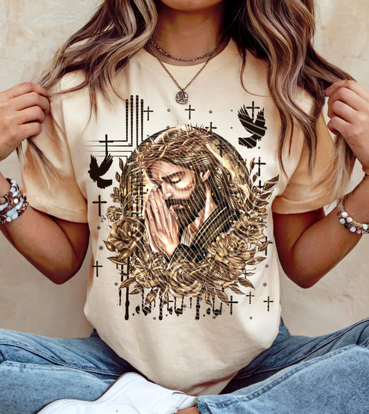 Praying, Jesus, DTF Transfer