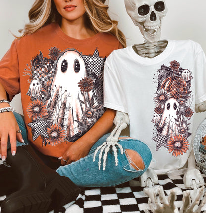 Floral, Ghost, Halloween, DTF Transfer