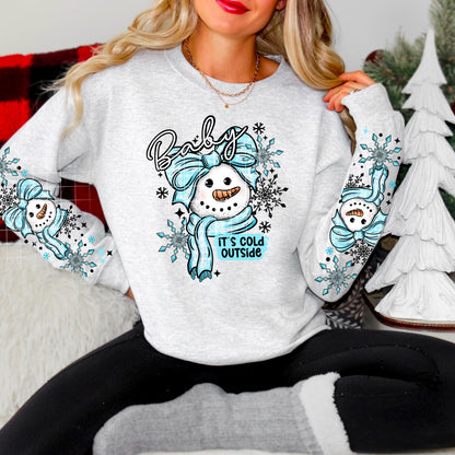 Cold Outside, Snowman, Winter, DTF Transfer