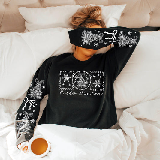 Hello, Winter, Snowflake, DTF Transfer