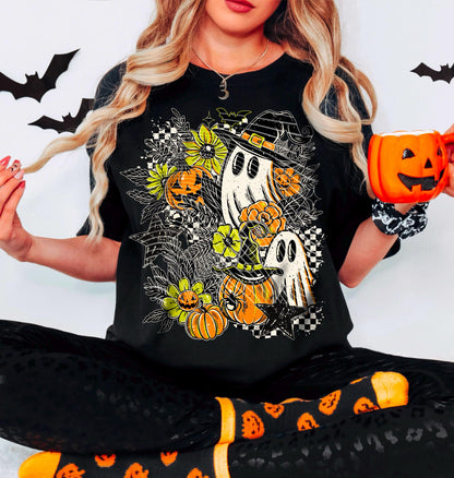 Floral, Ghosts, Halloween, DTF Transfer